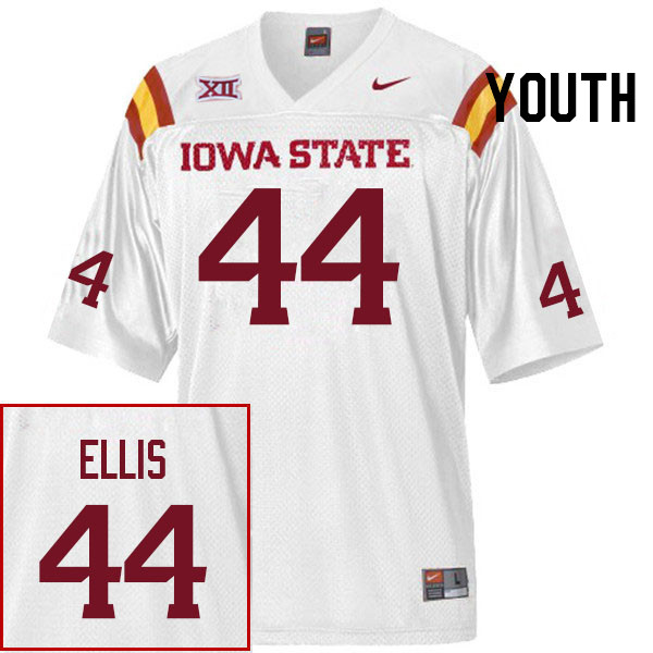 Youth #44 Jacob Ellis Iowa State Cyclones College Football Jerseys Stitched Sale-White